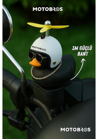 Motobros Motosiklet Bisiklet Aksesuar Pervaneli Civciv Süsü, Gidon Bağlantılı, Siyah Diğer