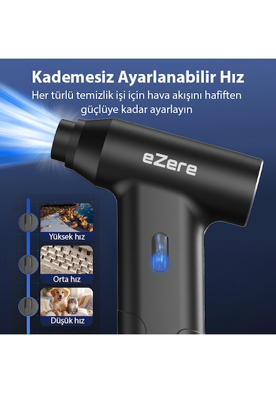 Ezere J02 Çift Fonksiyonlu Mini Araç Süpürgesi & Turbo Fan Hava Üfleyici
