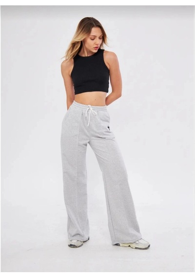 Ramımse İki Iplik Bol Paça Eşofman Pantalon - Gri Gri