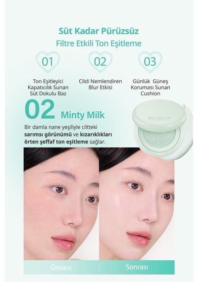 Peripera Filter Fit Milk Tone Up Cushion 02 Minty Milk