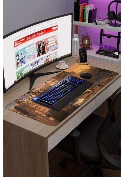 Stalker Kaymaz Dikişli Kauçuk Oyuncu Mousepad V4 - 90x40 Xxl Gaming Mouse Pad Fare Altlığı