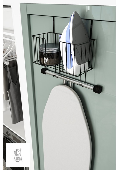 Ütü Düzenleyici Ütü Masası Tutacağı Ütü Sepeti Çamaşır Odası Organizer Banyo Duvar Askısı Metal Siya Diğer