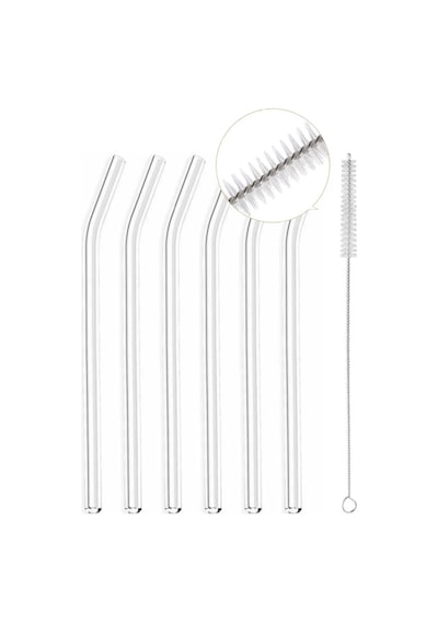 6 lı Cam Pipet + 1 adet Temizleme Fırçası 19cm Çok Renkli