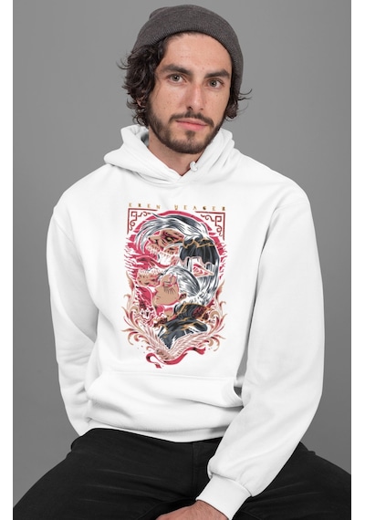 Sevbano Özel Tasarım Eren Yeager Baskılı Unisex Oversize Attack On Titan beyaz