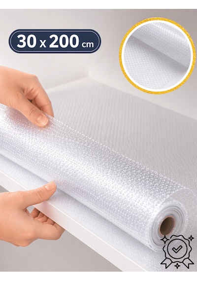 Beylini %100 Eva Şeffaf Raf Örtüsü 2 Mt X 30 Cm Kesilebilir Buzdolabı Çekmece Raf İçi Tezgah Üstü Kaplama Su Geçirmez