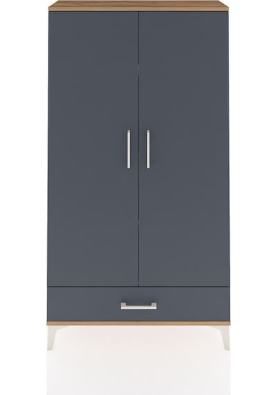 Arges Dolap 4 Raflı Tek Çekmeceli 2 Kapaklı 88x30x163 Çam-antrasit Atlas Çam