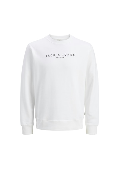 Jack & Jones Jack Jones Premium Yazılı Bisiklet Yaka Erkek Sweatshirt 12283436 Beyaz