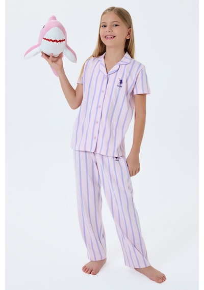 U.s. Polo Assn. Kız Çocuk Mor Gömlek Pijama 5274-49917 Mor
