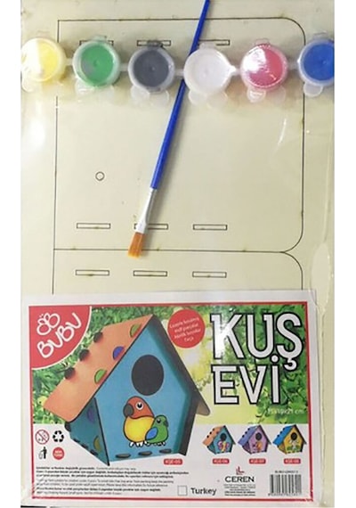 Bu Bu Kuş Evi Ahşap Boyama