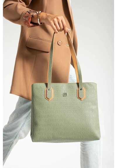 Just Polo Kadın Büyük Boy 2 Bölmeli El Çantası Large Tote Bag P344028mh Yeşil - Taba