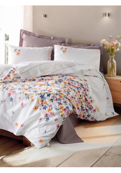 Cotton Box Modeline Flurry Lila Çift Kişilik Nevresim Takımı Renkli
