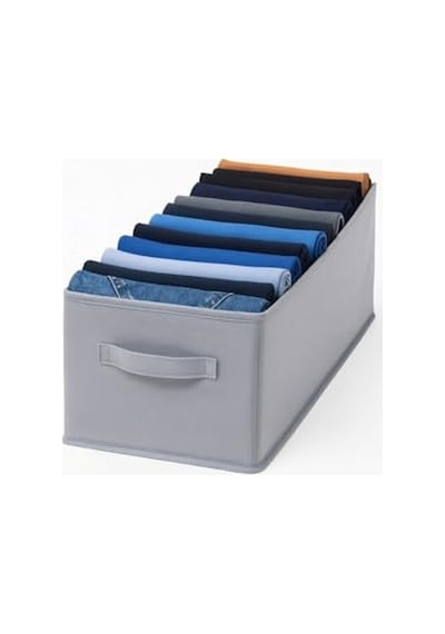 Orret Home 24x41x20 Cm Bez Kutu Pantolon Organizeri Dolap İçi Düzenleyici, Çamaşır Organizer, Gardırop İçi Pantolon Saklama Kutusu, Katlanabilir Dolap Organizer Sepeti