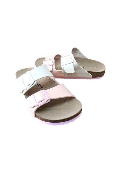 Fly Soft S902.060 Kadın İki Tokalı Comfort Terlik Bej / Pudra Siyah