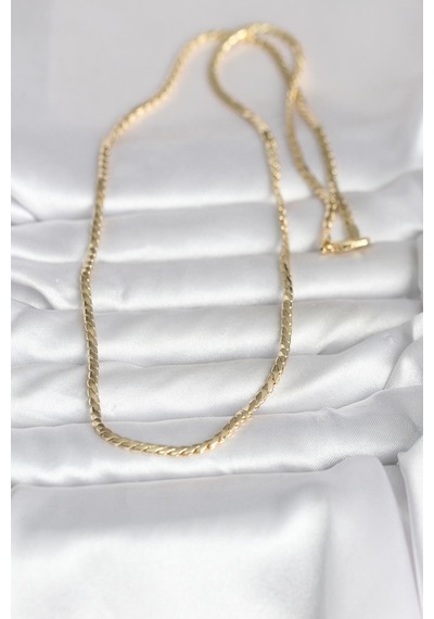 Cm 14k Gold Renk Yassı Model 60 Cm Kadın Kolye - Altın