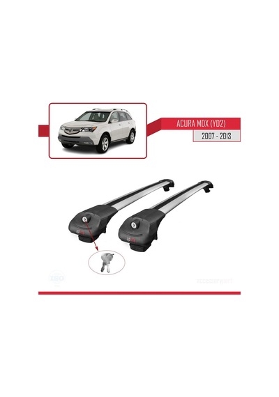 Acura Mdx Yd2 2007-2013 Arası İle Uyumlu Ace-1 Ara Atkı Tavan Barı Gri