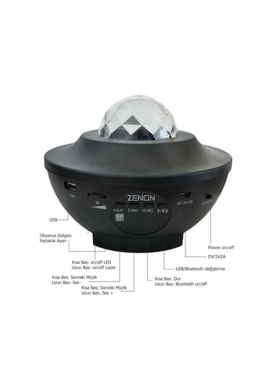 Zenon Smart Starry Light-Blth+Müzik+7 Farklı Ambians Projektör