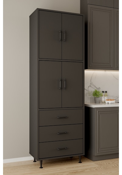 Aeka Ae-3020 Irmak 4 Kapaklı Çok Amaçlı Dolap 3 Çekmeceli Raflı Mutfak Kiler Banyo 195x63x35 Çok Amaçlı Dolap Antrasit - Antrasit Aeka Ae-3020 Irmak 4 Kapaklı Çok Amaçlı Dolap 3 Çekmeceli Raflı Mutfak Kiler Banyo 195x63x35 Çok Amaçlı Dolap Antrasit - Antrasit