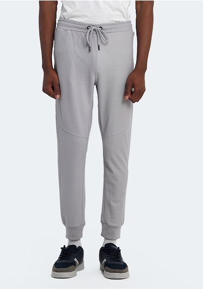 Slazenger PEARCE Erkek Fermuar Cepli Gri Eşofman Altı