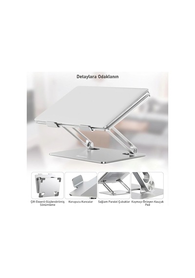 Full Alüminyum Ayarlanabilir Ergonomik Laptop Standı 10-17 İnç