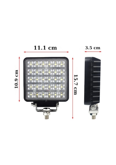 30 Led Kare Pmma Lensli Beyaz Yayıcı Sis Farı Off Road Lambası