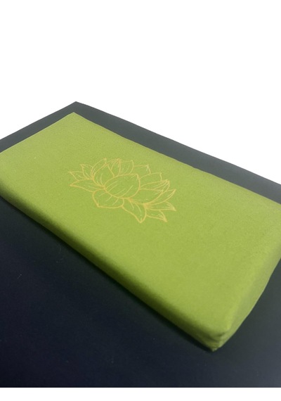 60x60 Meditasyon Minderi Seti İkili Yoga Meditasyon Minderi Lotus Çiçeği Baskılı Meditasyon Minderi Siyah - Yeşil
