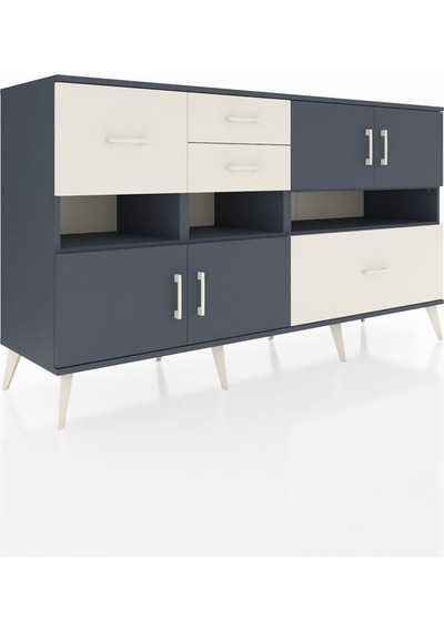 Hyperion Konsol 5 Raflı 4 Çekmeceli 4 Kapaklı 176x44x99 Antrasit- Antrasit-antrasit/aytaşı Hyperion Konsol 5 Raflı 4 Çekmeceli 4 Kapaklı 176x44x99 Antrasit- Antrasit-antrasit/aytaşı