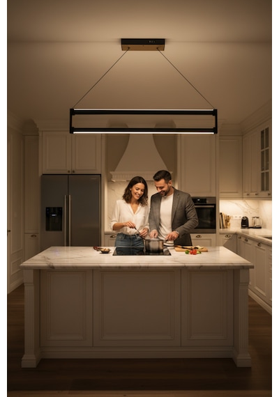 Orion Gold Lineer Led Sarkıt Avize Kumandalı Dim Edilebilir Aşağı Işık Beyaz Işık