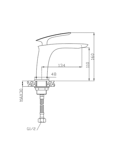 Newarc Slim121521-12 Lavabo Banyo Evye Bataryası Duş Ünitesi Set