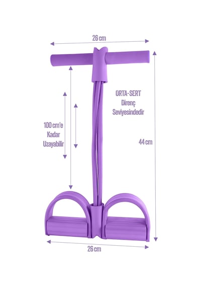 Body Trimmer Mekik Kürek Çekme Bel İnceltme Aleti Evde Spor Lastikli Egzersiz Lastiği Mor