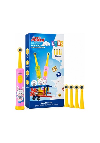 Acti Power Kids Elektrikli Çocuk Diş Fırçası + 5 Yedek Başlık