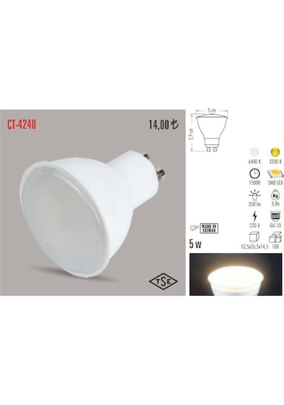 Cata Ct-4240 5 Watt Çanak Led Ampul Lamba (470942523)