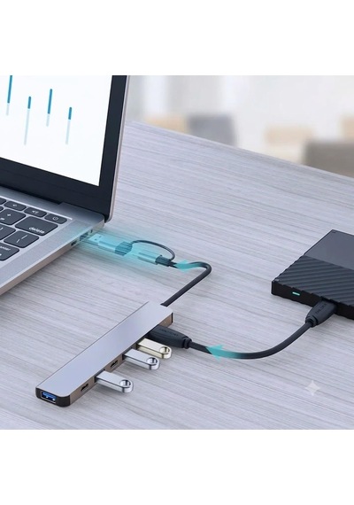 Cf99 7in1 Type C Ve Usb Çevirici Adaptör / Usb3.0 & Usb-c'den Usb 3.0 & Usb 2.0'a Çoğaltıcı Hub Sku: Zeusb0hczwwgyq