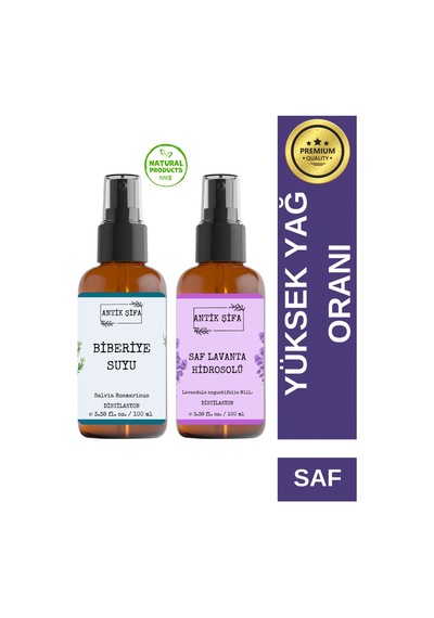 Biberiye Suyu Ve Lavanta Suyu Seti - Doğal Biberiye Saç Toniği Seti 2x100ml