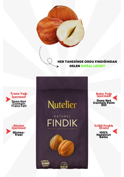 Nutelier Naturel Çiğ İç Fındık 250 G