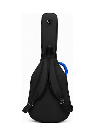 Profesyonel Gigbag Kalın Akustik Gitar Kılıfı-çantası - Siyah - Mavi 1900 Denye Lüx Kumaş - %100 Su Geçirmez
