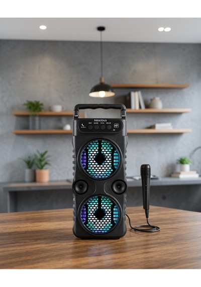 Bluetooth Hoparlör Led Işıklı Karaoke Mikrofonlu Uczzz1688hoparlör-7