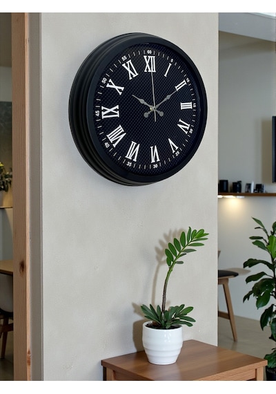 Luxury Black 40 Cm Metal Duvar Saati Diğer
