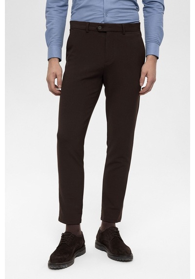 Antioch Erkek Aksesuar Detaylı Slim Fit Pantolon Kahve