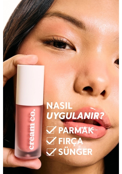 Cream Co. Nemlendirici Besleyici Işıltılı Dudak Yanak ve Göz Renklendirici Tint Dusty Rose