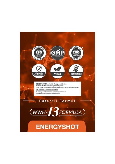 Energyshot 3 Lü Ginseng Complex, Guarana, Kafein, Taurin Ve Vitaminler İçeren Gıda Takviyesi 7 Shot