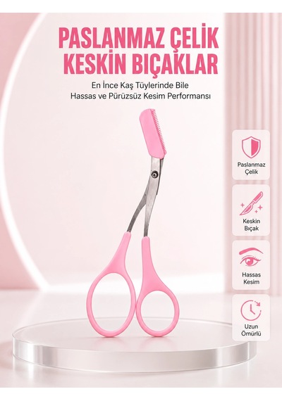 Mey İthalat Taraklı Kaş Düzeltme Makası Hassas Şekillendirme Ve Kolay Kullanım