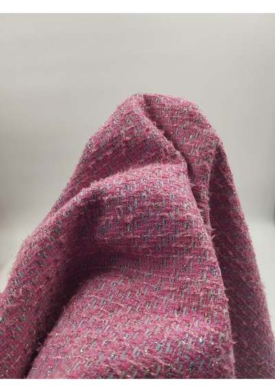 Simli Şanel Kumaş Pembe