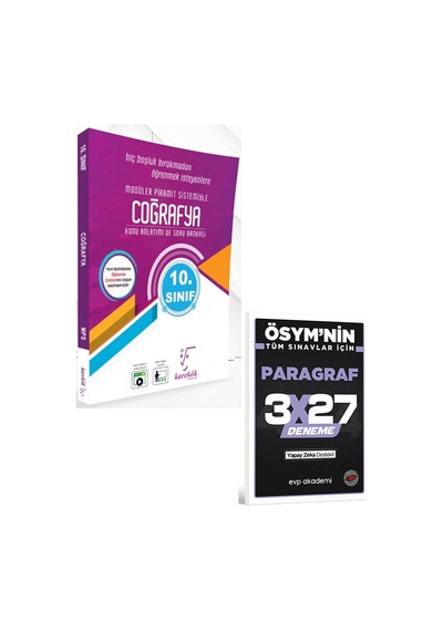 Karekök 2027 10. Sınıf Coğrafya Modüler Piramit Sistemi Soru Bankası+evp Akademi 3x27 Paragraf Deneme