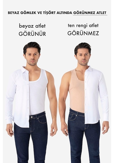 Arma Yıldız Erkek Görünmez Atlet Ten Rengi %100 Pamuklu 6'lı Paket Ten-6