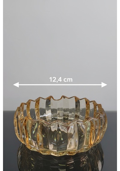 12,4 Cm Yuvarlak Cam Küllük Bal Rengi Modern Ve Dekoratif Ev Ve Ofis İçin Tasarım