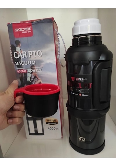 Car Pto 4 Litre 48 Saat Sıcak Soğuk Paslanmaz Çelik Dağcı Termos