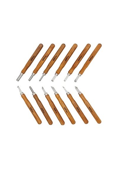 Rox Wood 4504 Mini Ahşap Oyma Bıçak Seti 12 Parça Pvc Çantalı