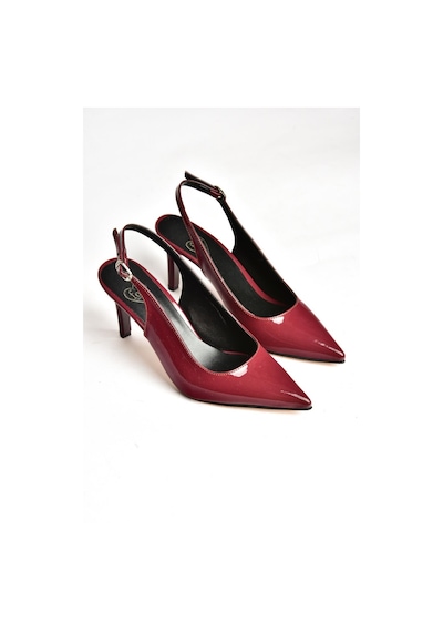 Fox Shoes S654071708 Bordo Rugan İnce Topuklu Kadın Ayakkabı Bordo