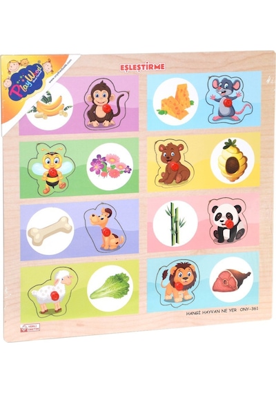 Ony-360-361 Onyıl. Ahşap Tutmalı Eşleştirme - Hangi Hayvan Ne Yer.