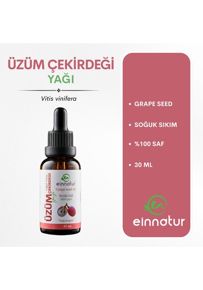 Üzüm Çekirdeği Yağı, 30 Ml, %100 Saf/pure, Soğuk Sıkım/cold Press Grapes Seed Oil